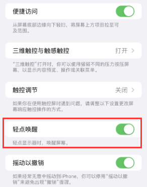 杭锦后苹果授权维修站分享iPhone轻点无法唤醒怎么办 