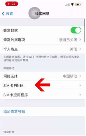 杭锦后苹果14维修网分享如何给iPhone14的SIM卡设置密码 